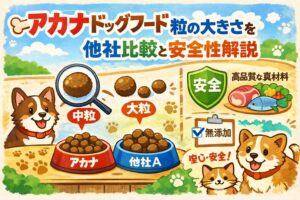 アカナドッグフード粒の大きさを他社比較と安全性を徹底解説